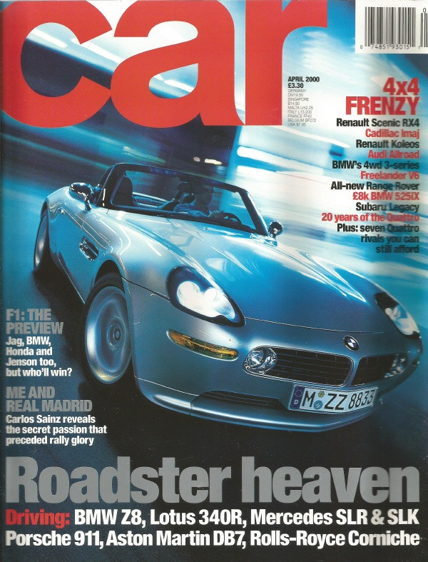 CAR MAGAZINE 2000 APR ROADSTER & QUATTRO SPECIALS, SAINZ, KOLEOS